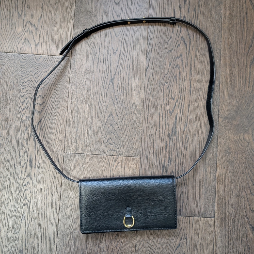 Ralph Lauren Black Leather Crossbody Bag